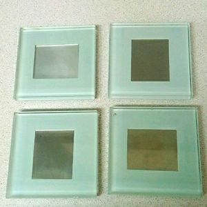 Glass picture frame coasters x4